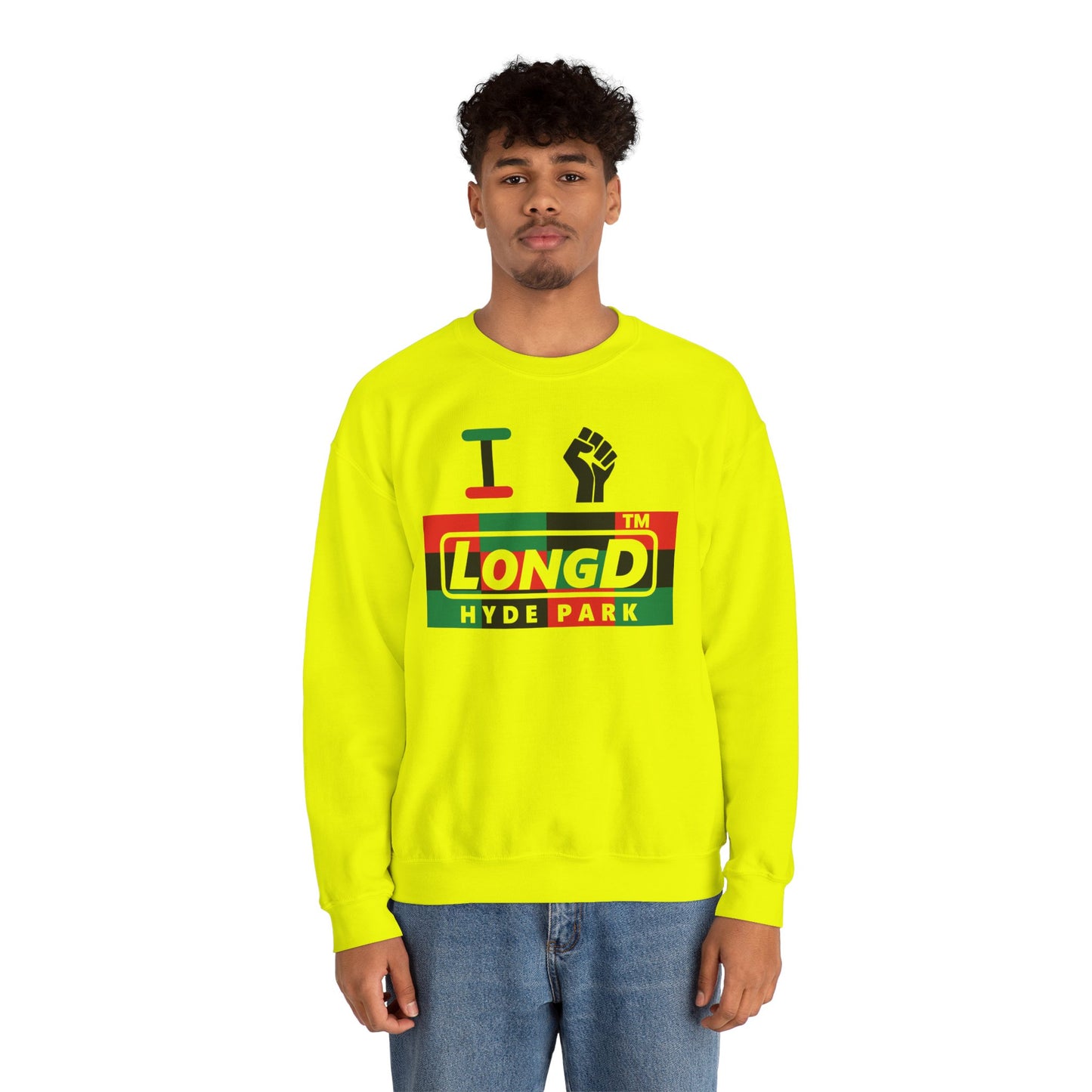 I fist LongD negative 3x4 Hyde Park logo crewneck sweatshirt