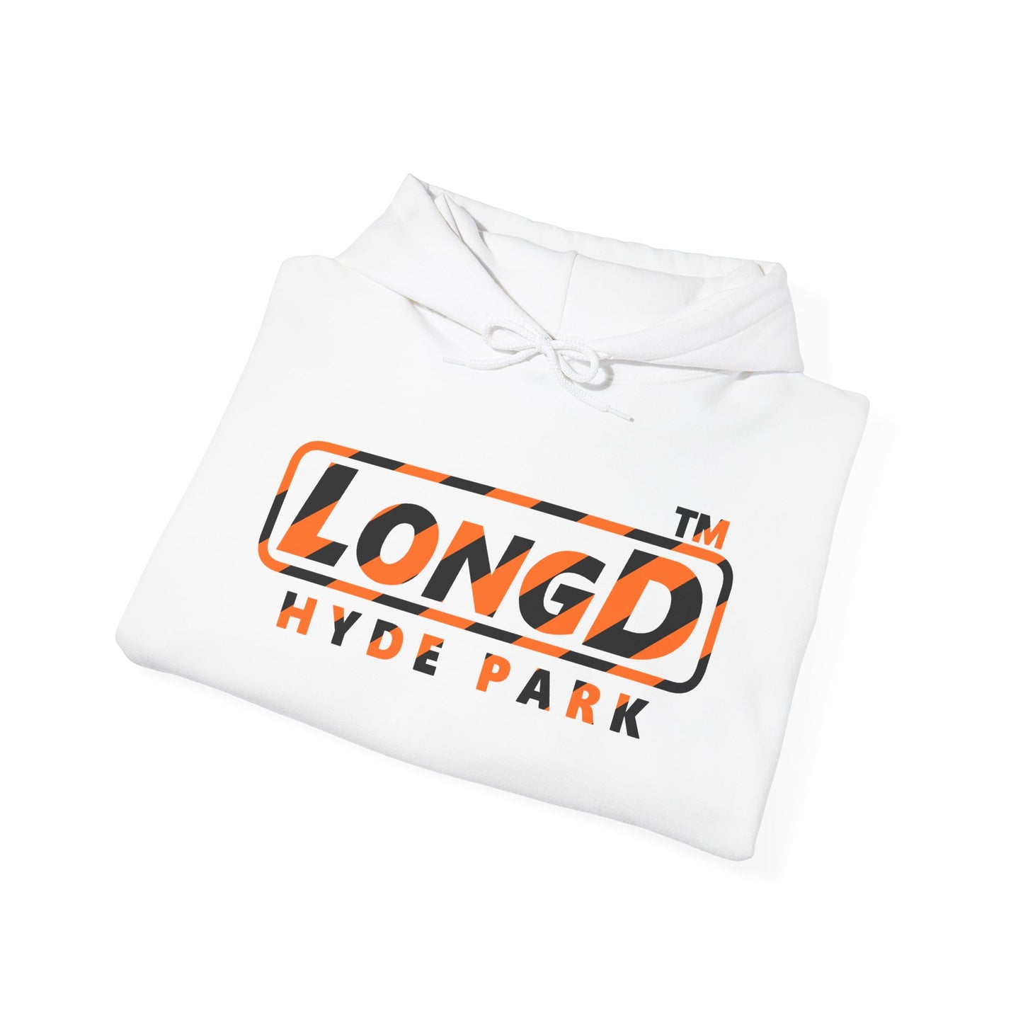LongD Hyde Park positive 12-striped 4-print logo (Halloween colors) hoodie