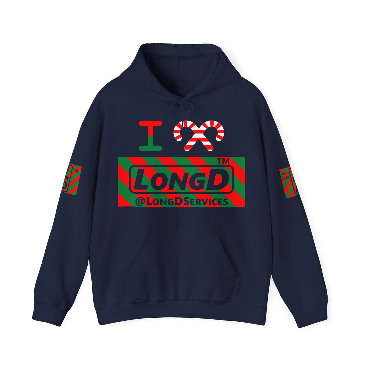 I candy cane LongD Tag negative 12-striped 4-print logo hoodie