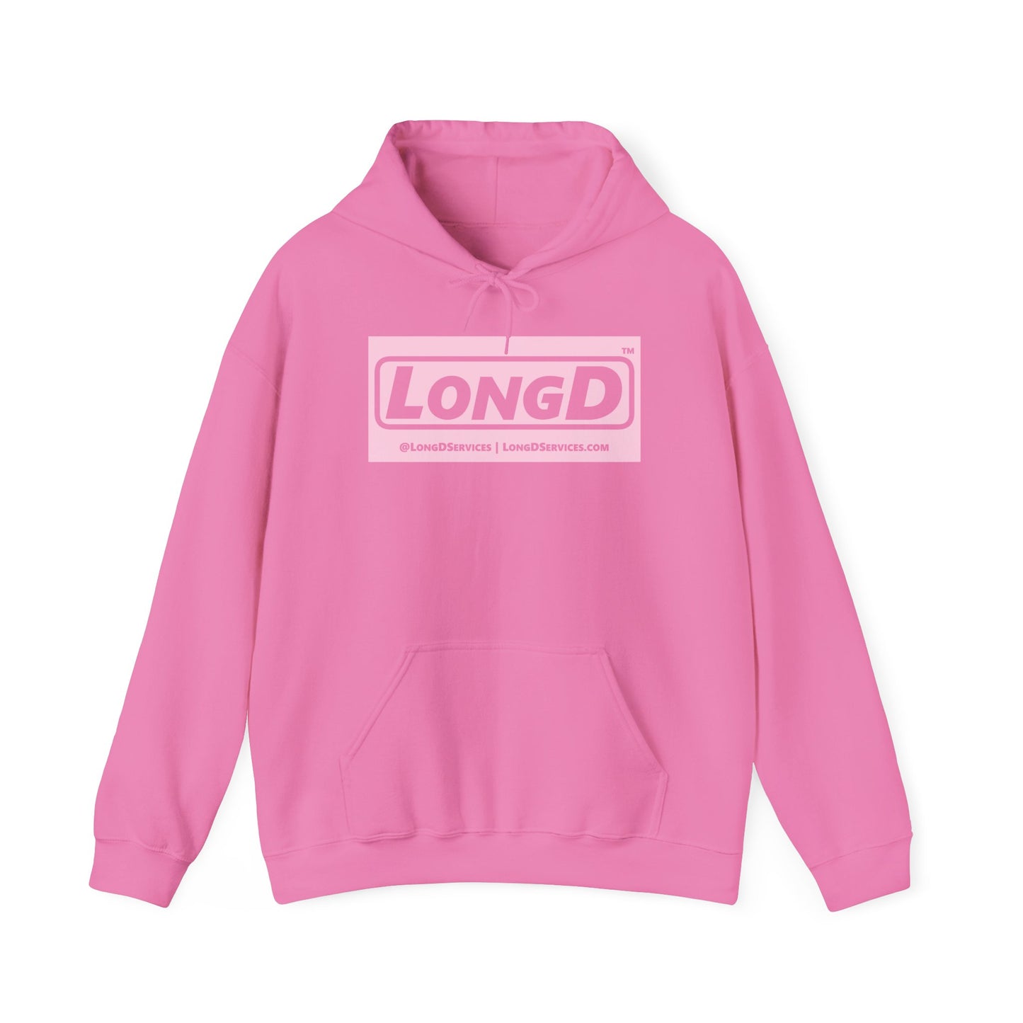 LongD® Logo Hoodie pastel negative pink text