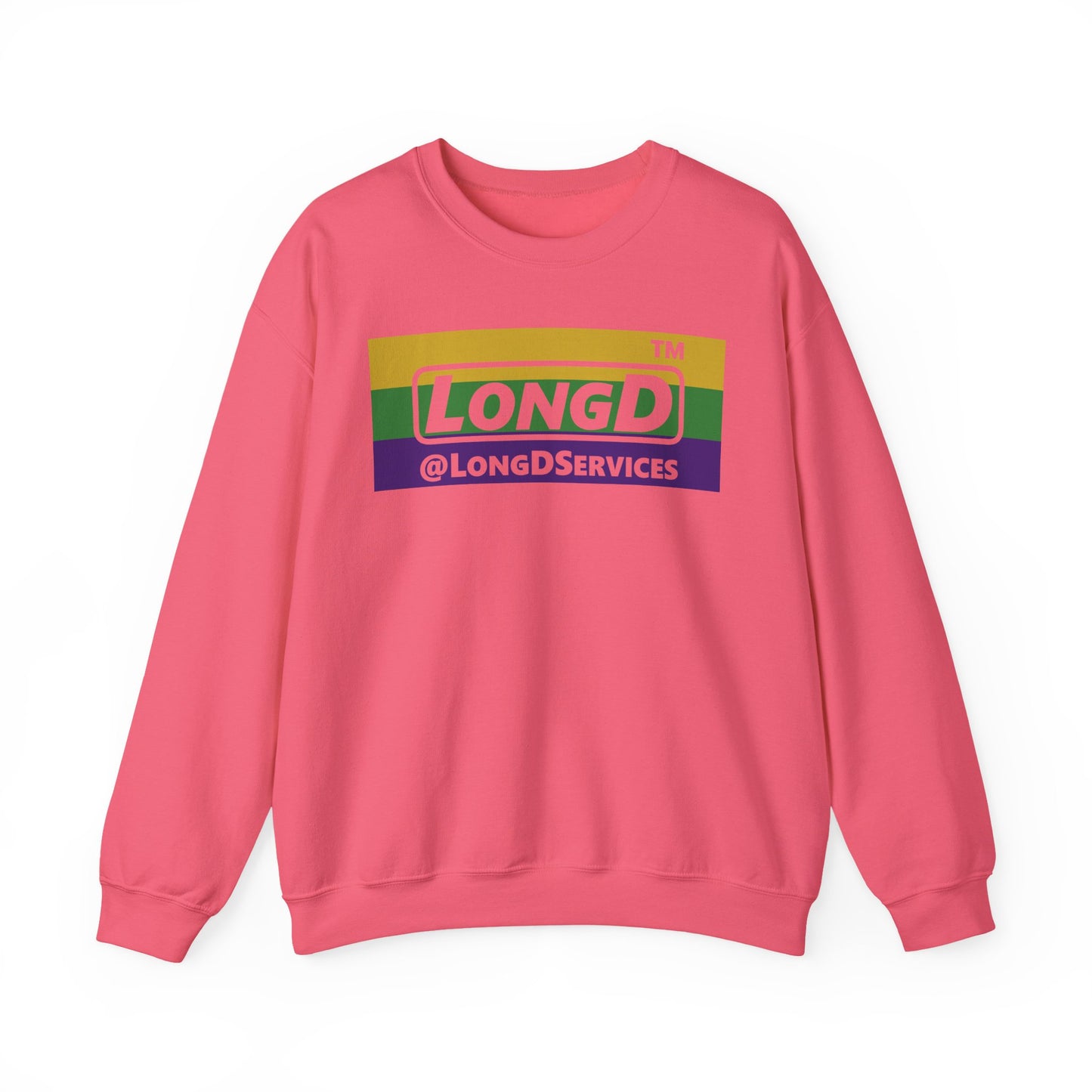LongD negative striped Tag logo crewneck sweatshirt