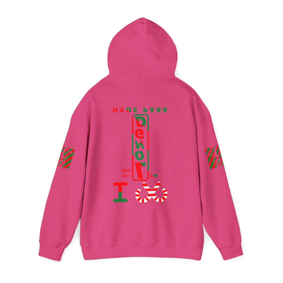 I candy cane LongD Hyde Park positive upright pixel-weighted 4-striped 4-print logo hoodie