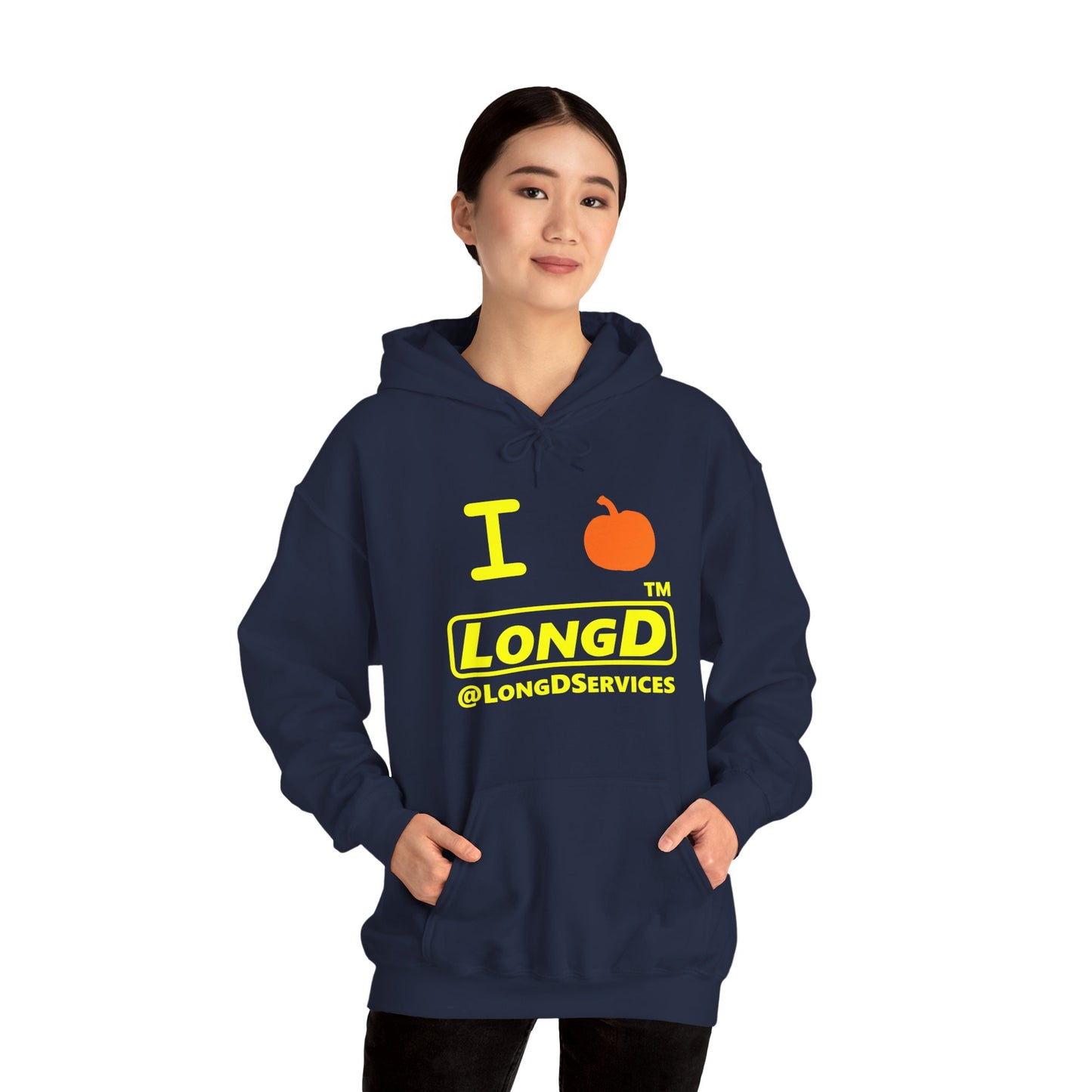 I Pumpkin LongD® Logo Hoodie yellow basic tag logo
