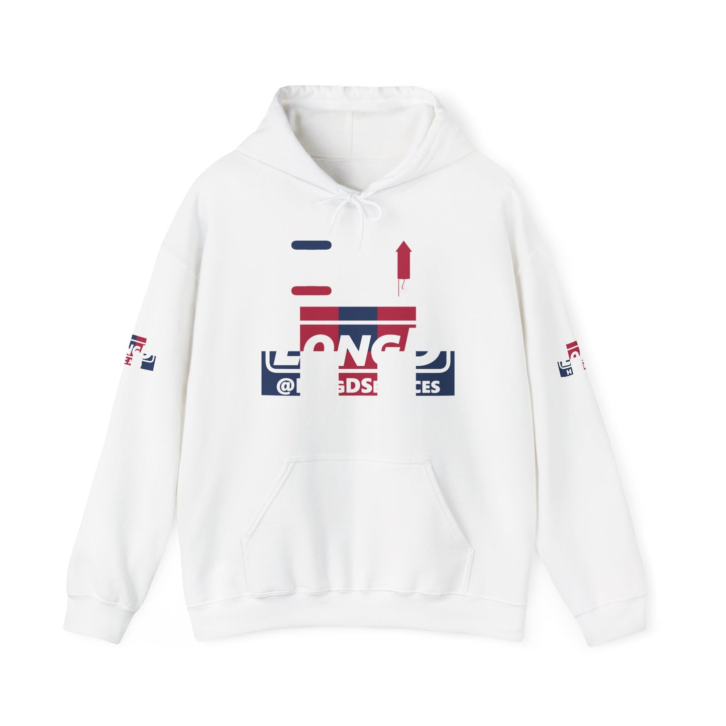 I firecracker LongD® negative 2x5 4-print double breasted tag logo hoodie