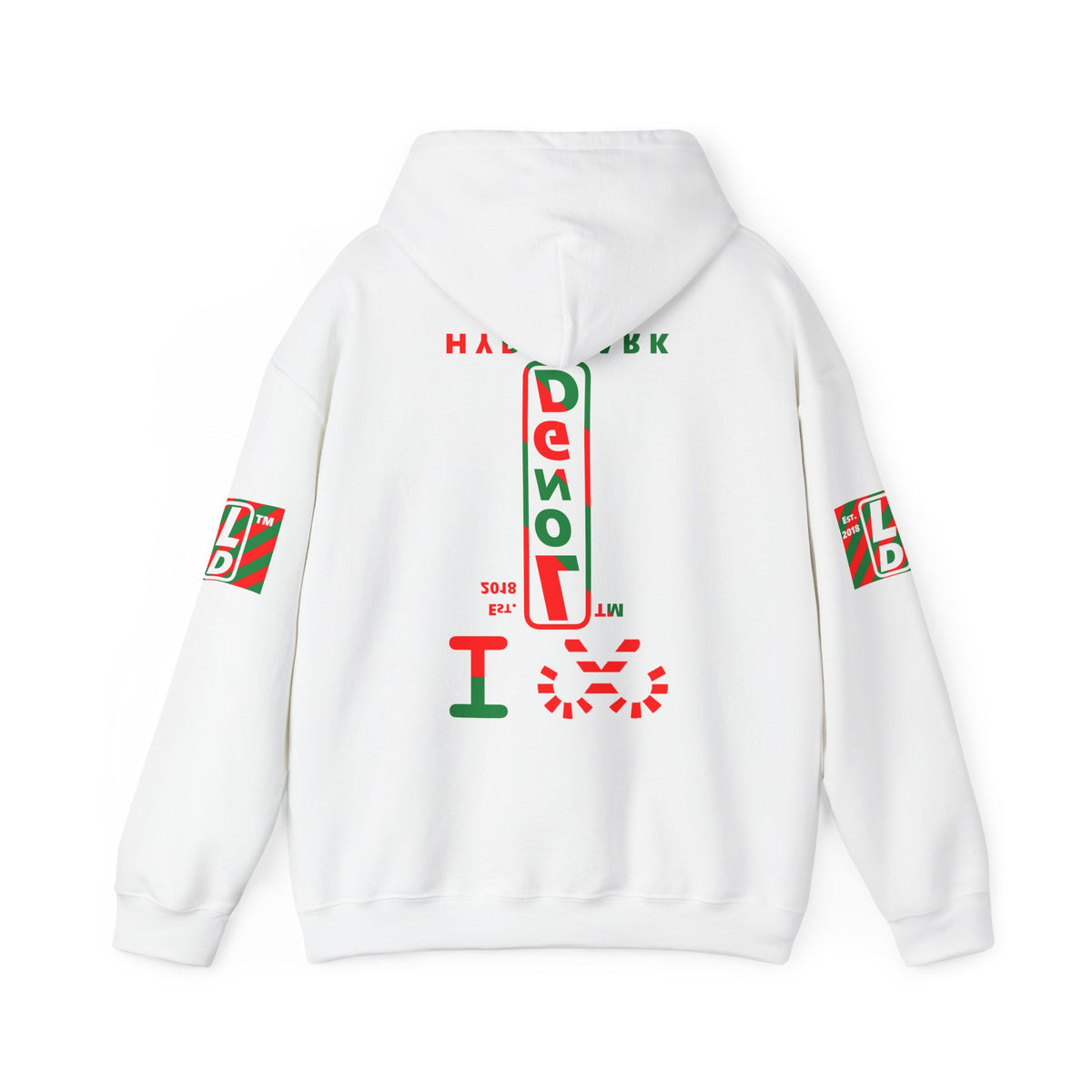 I candy cane LongD Hyde Park positive upright pixel-weighted 4-striped 4-print logo hoodie