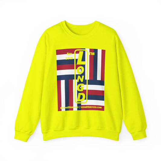 LongD negative windmill tag-domain upright logo crewneck sweatshirt (patriotic colors)