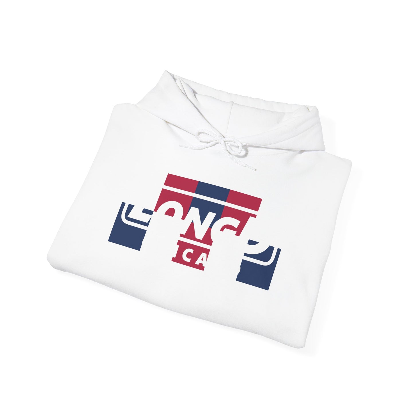 LongD® negative 2x5 Chicago logo hoodie (patriotic colors)