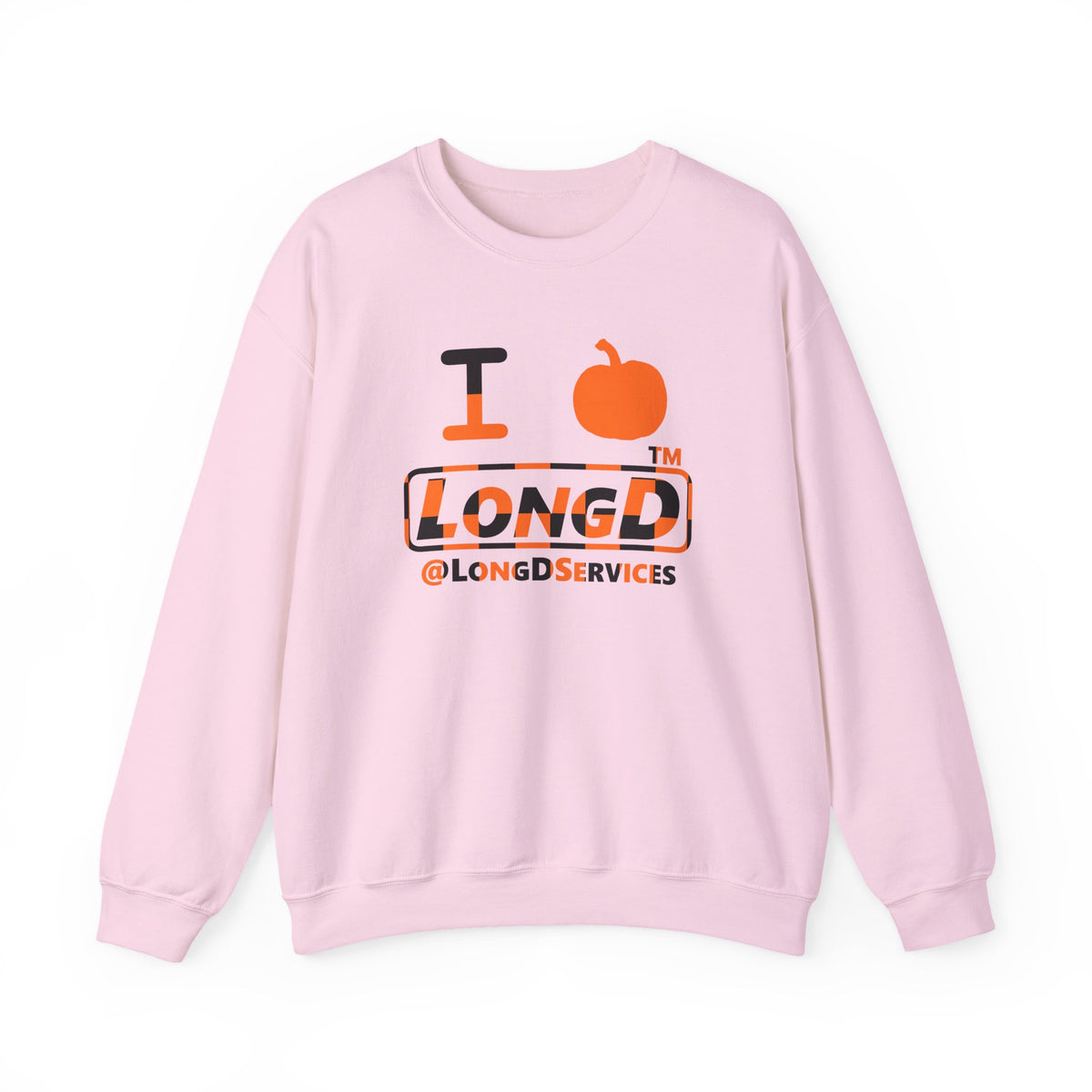 I pumpkin LongD Tag positive checkered logo crewneck sweatshirt