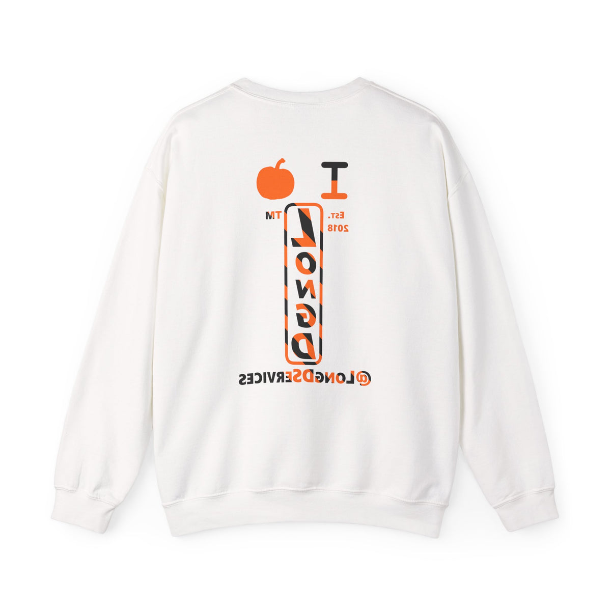 I pumpkin LongD Tag positive upright pixel-weighted 12-striped front-back logo crewneck sweatshirt