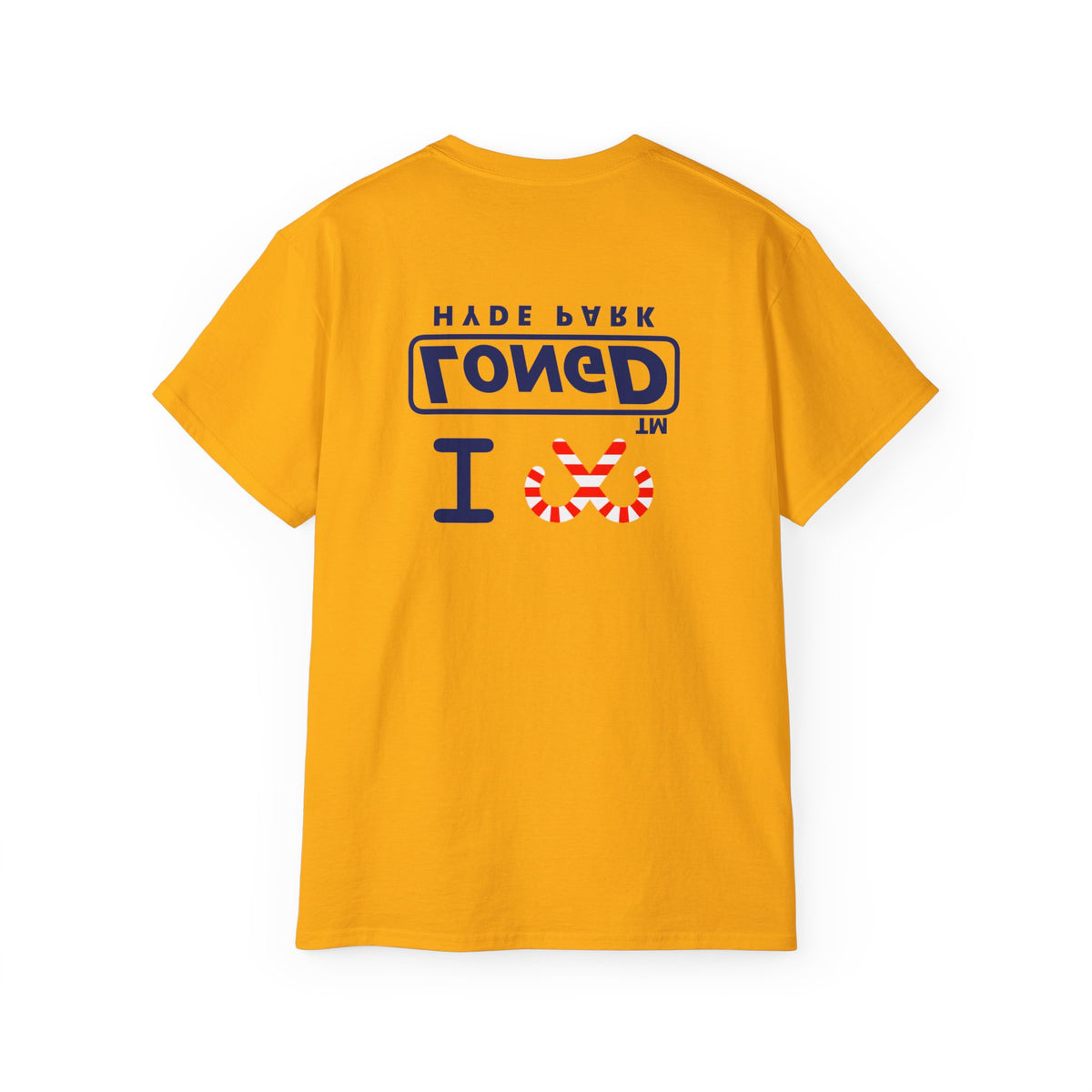 I candy cane LongD Hyde Park positive official basic navy front-back logo cotton tee