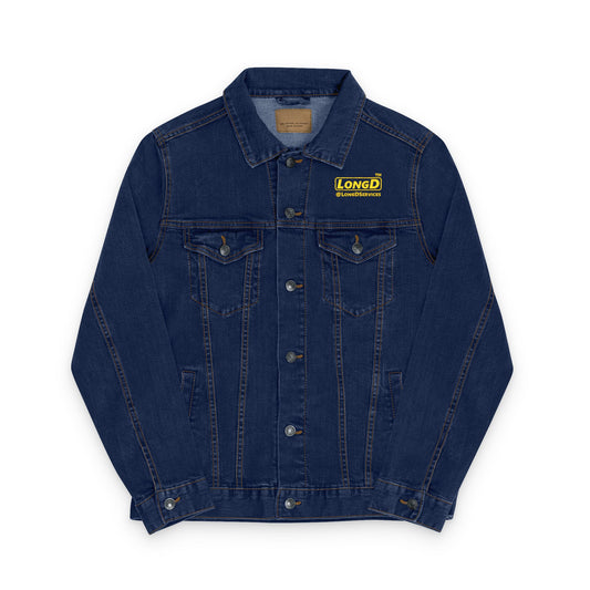 Embroidered Unisex Denim Jacket Reverse Basic Logo
