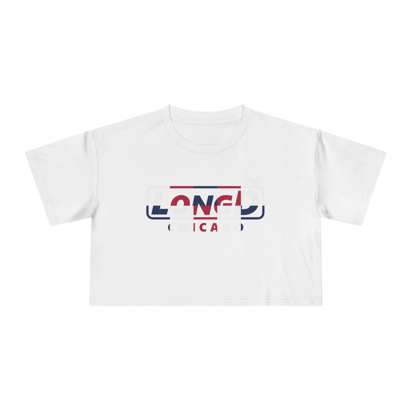 LongD positive 2x5 Chicago Logo Crop Tee (Patriotic colors)