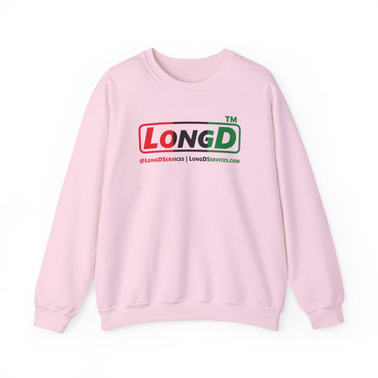 LongD positive vertical 3-striped tag-domain logo crewneck sweatshirt (Juneteenth colors)