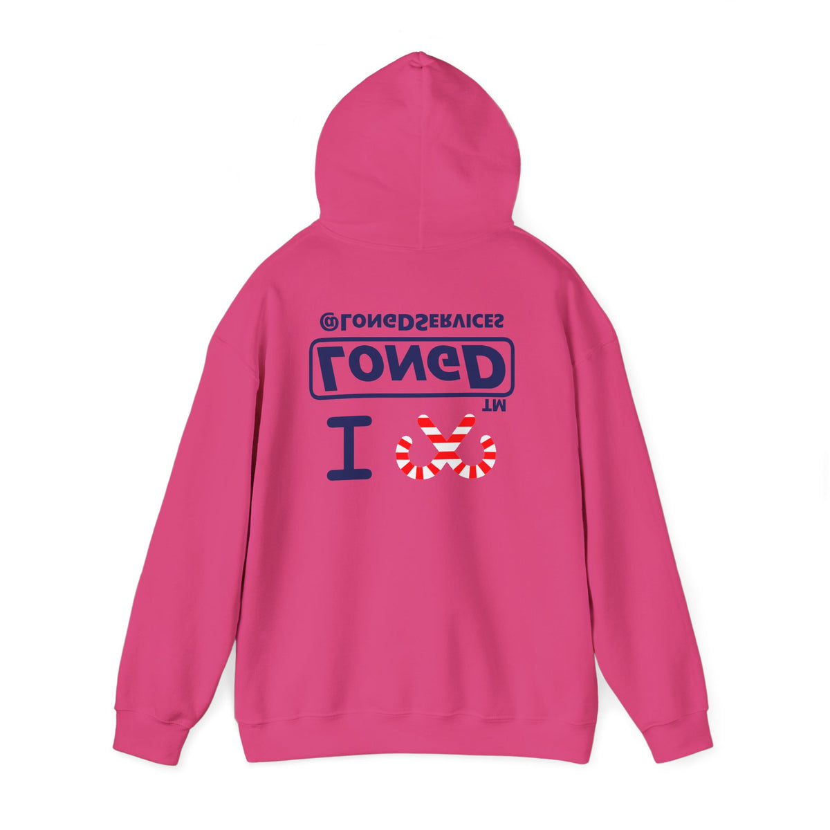 I candy cane LongD Tag positive official basic navy front-back logo hoodie