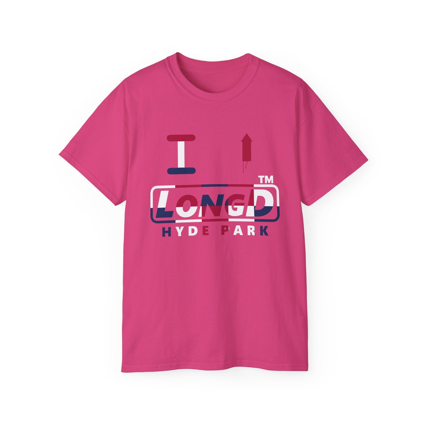 I firecracker LongD positive 2x5 front-back Hyde Park logo cotton tee