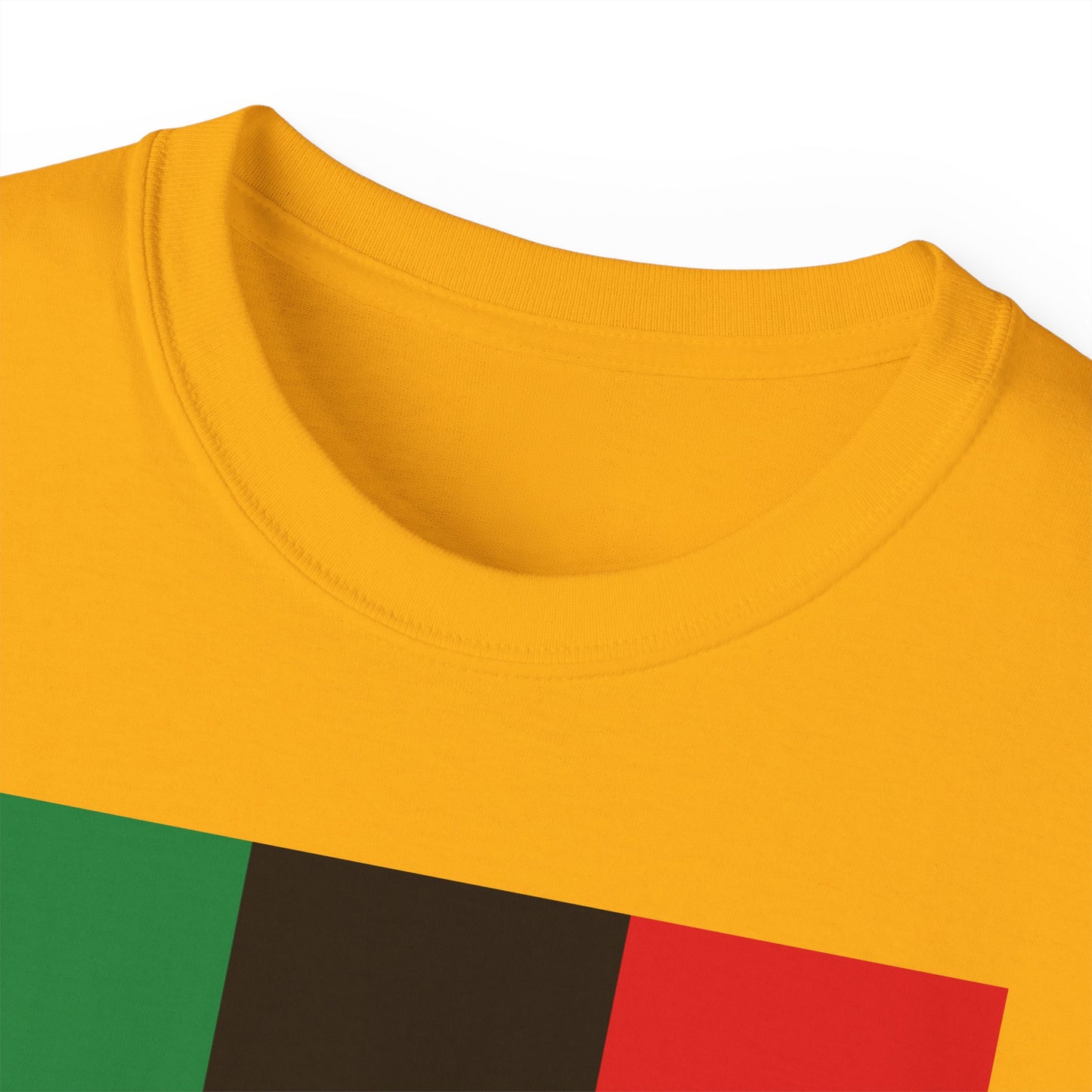 LongD® Logo Cotton Tee Juneteenth vertical Pan-African Flag negative text