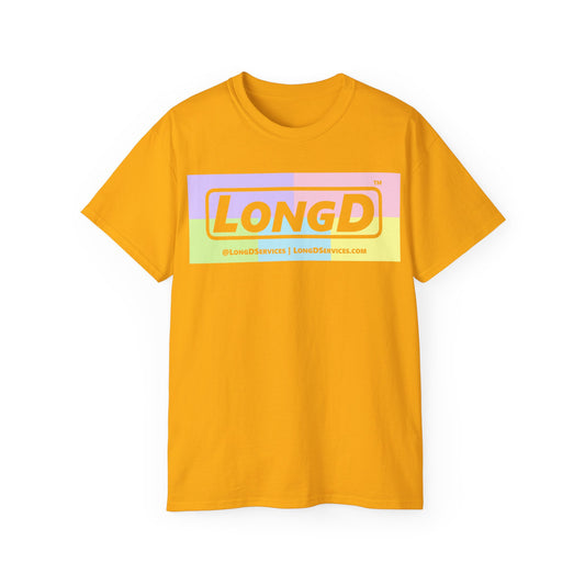 LongD® Logo Cotton Tee (Easter pastel variety in negative text)