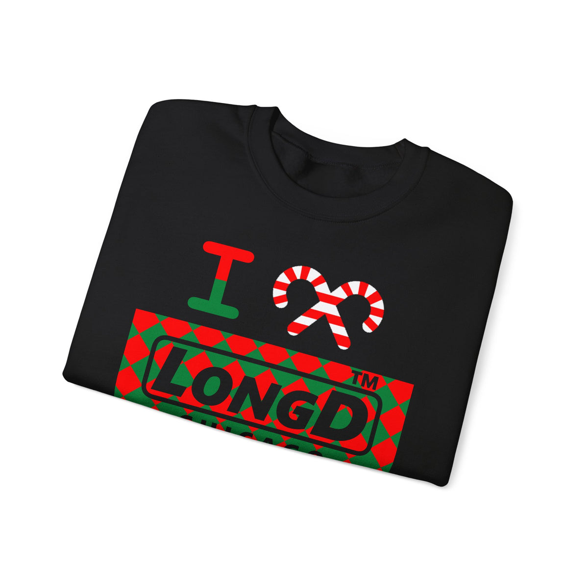 I candy cane LongD Chicago negative argyle logo crewneck sweatshirt