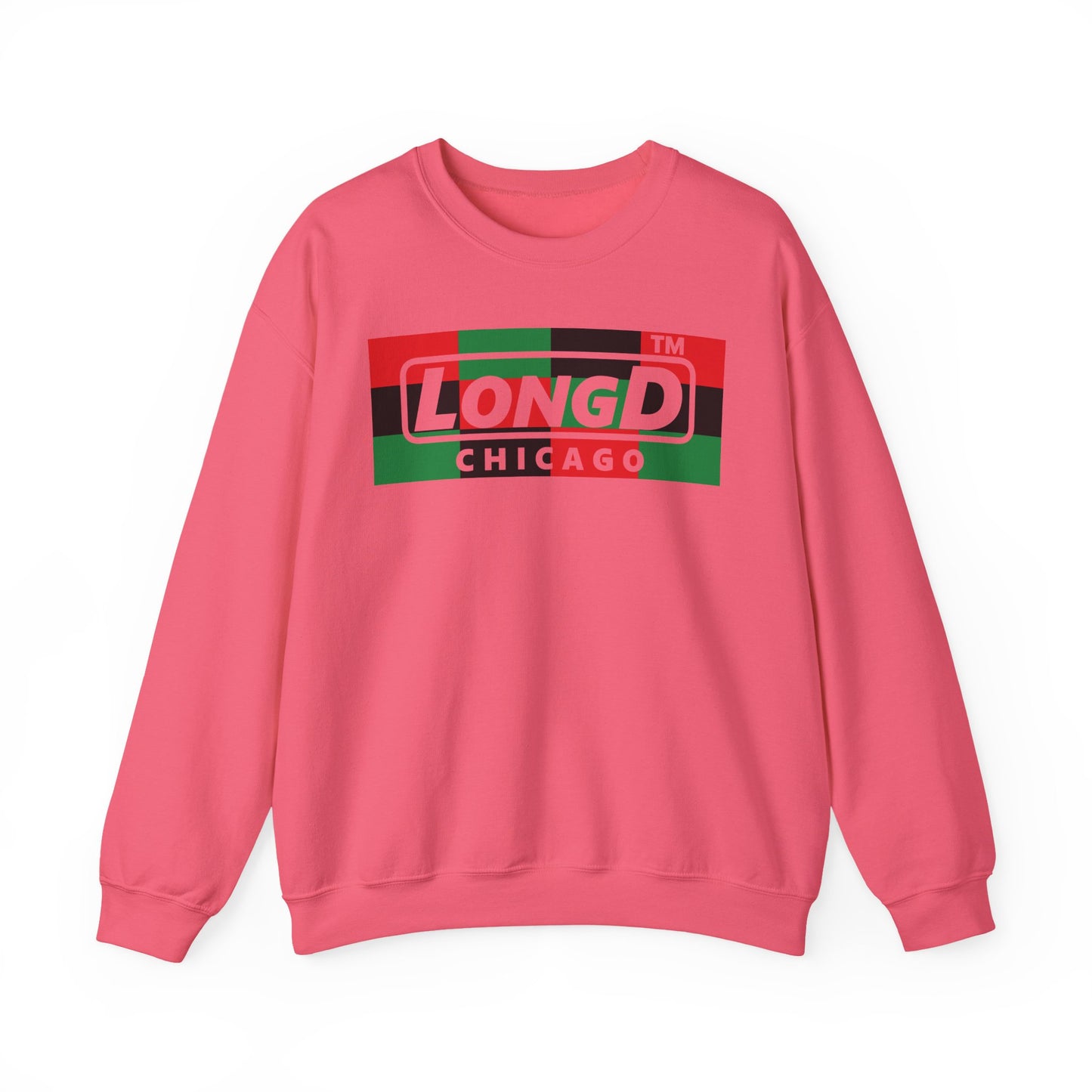 LongD negative 3x4 Chicago logo crewneck sweatshirt (Juneteenth colors)