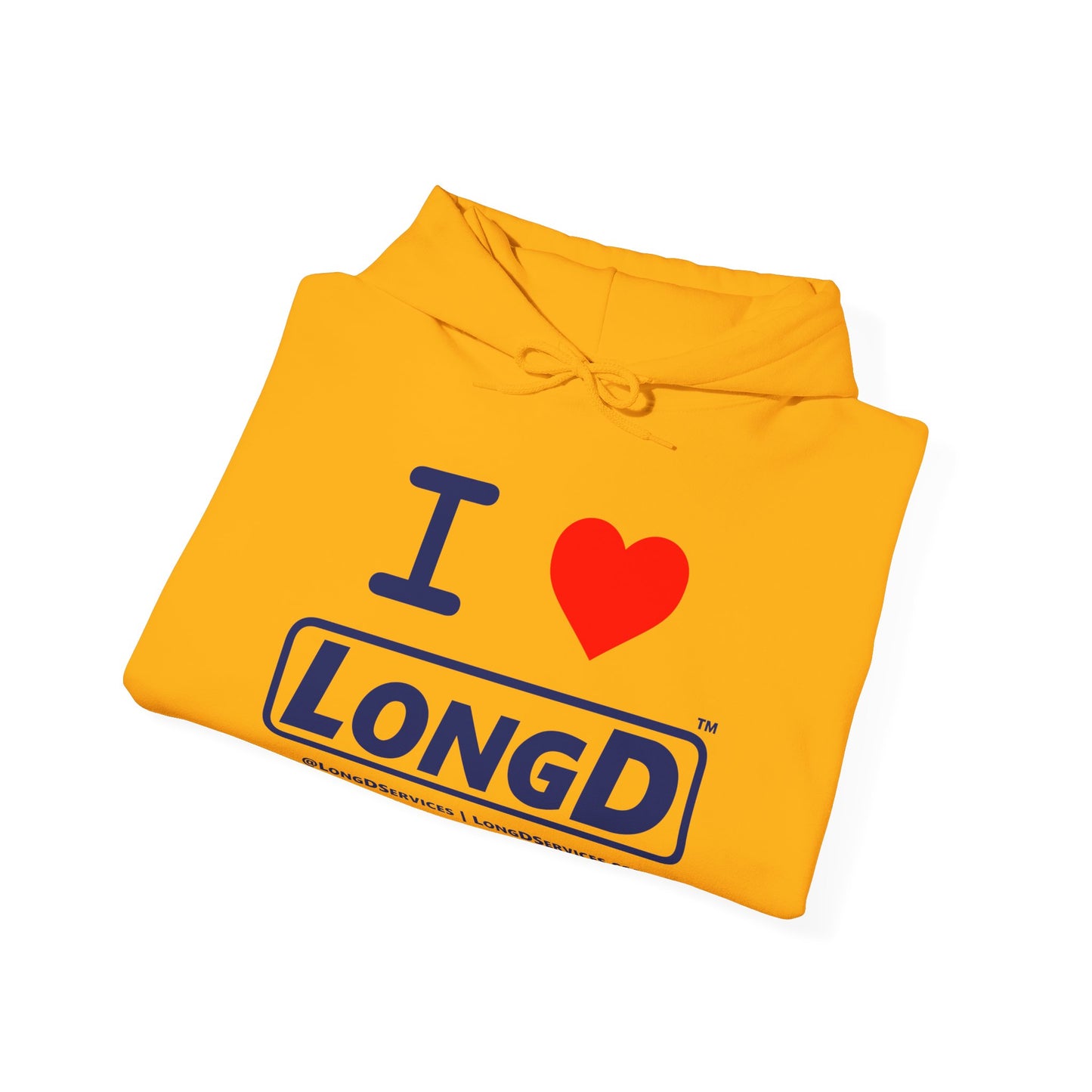 I Luv LongD® Logo Hoodie (blue text)