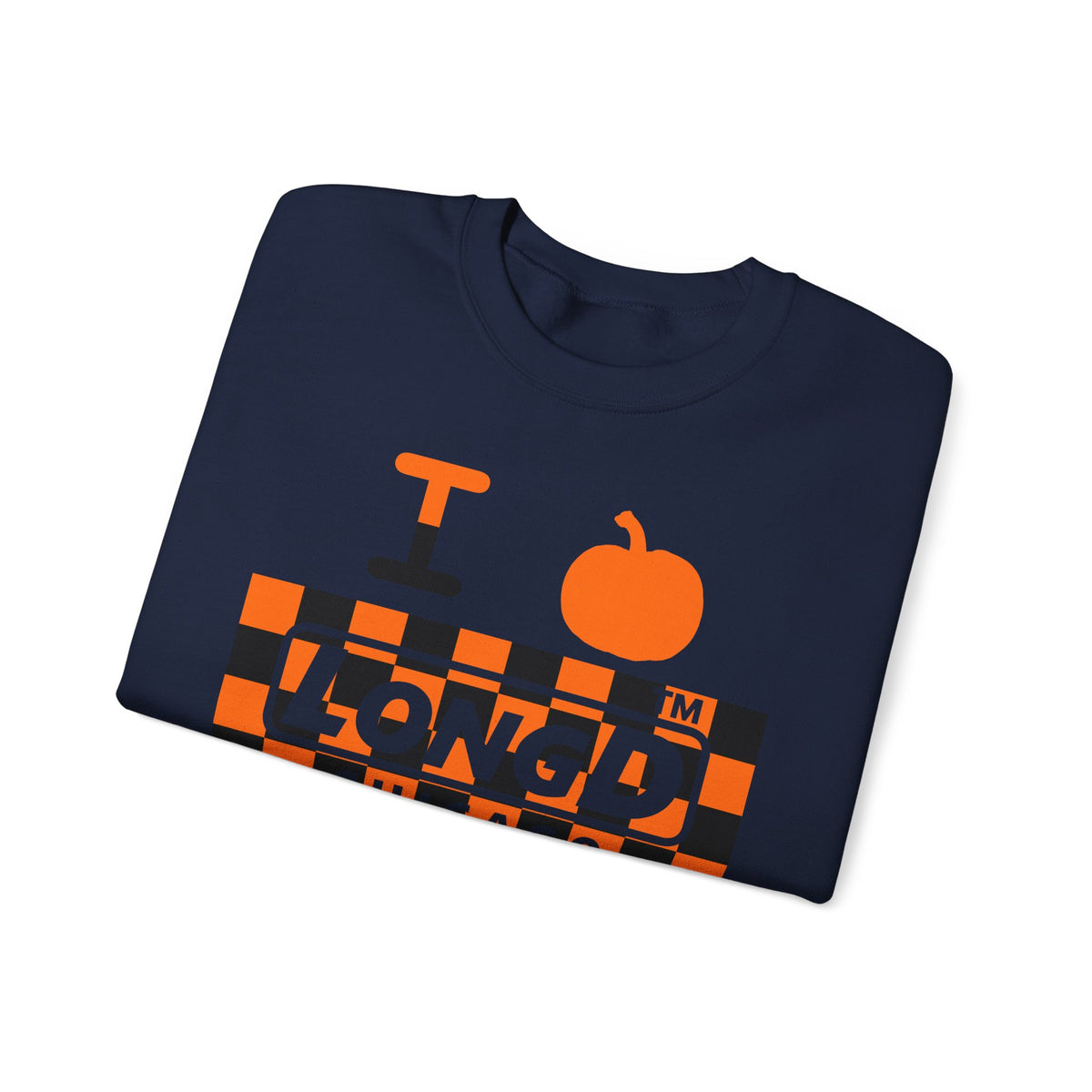 I pumpkin LongD Chicago negative checkered logo crewneck sweatshirt