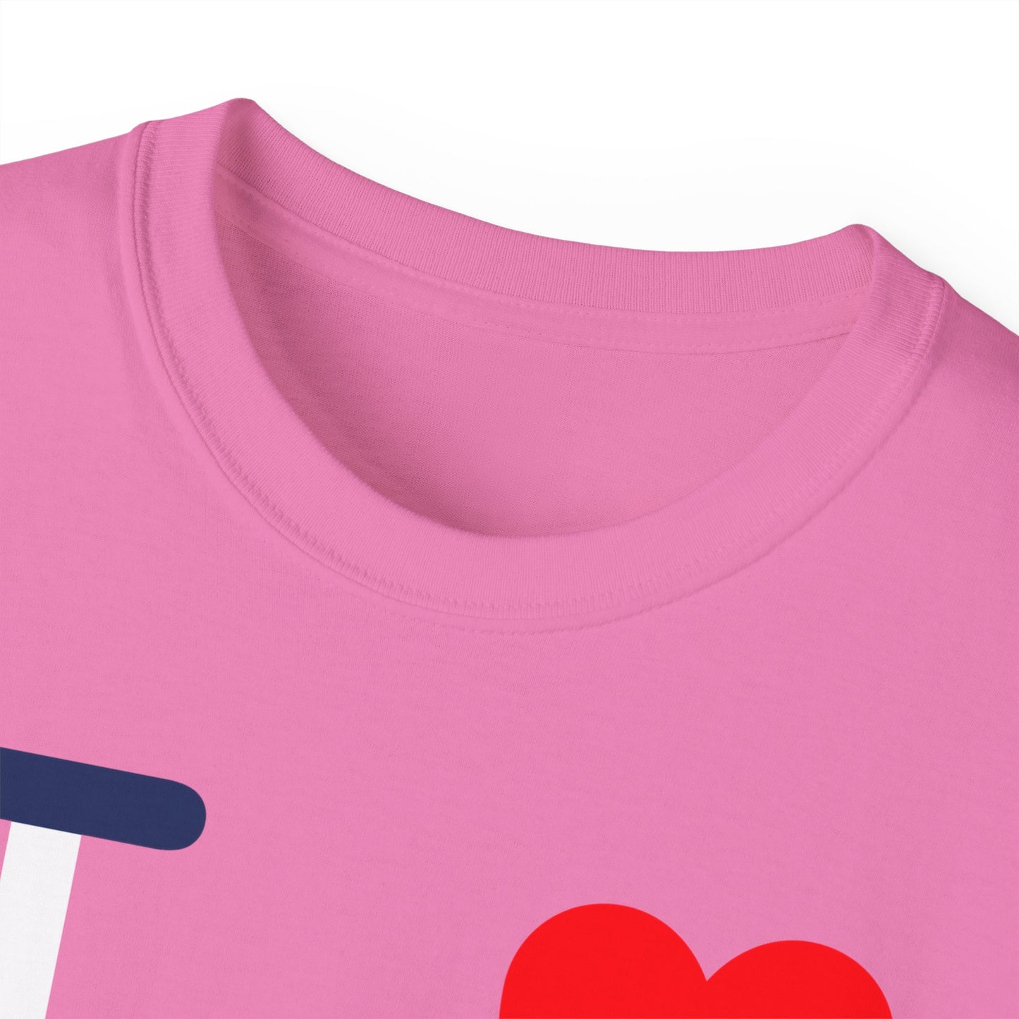 I Luv LongD® Logo Cotton Tee Red, White and Blue positive flag