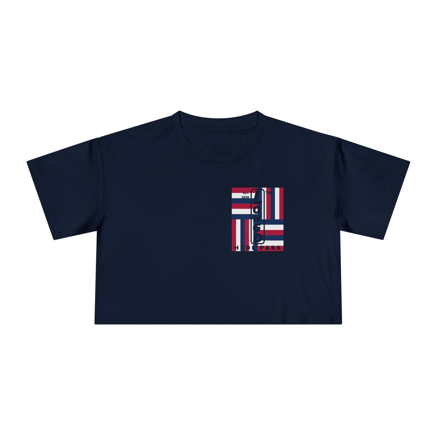 Negative windmill upright single-breasted Hyde Park logo crop tee (Patriotic colors)