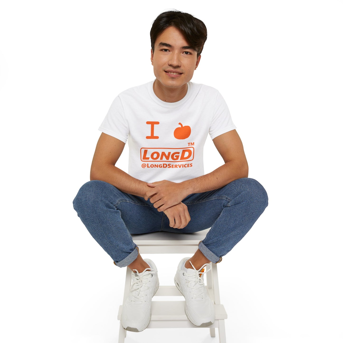 I Pumpkin LongD® Logo Cotton Tee positive orange basic tag logo