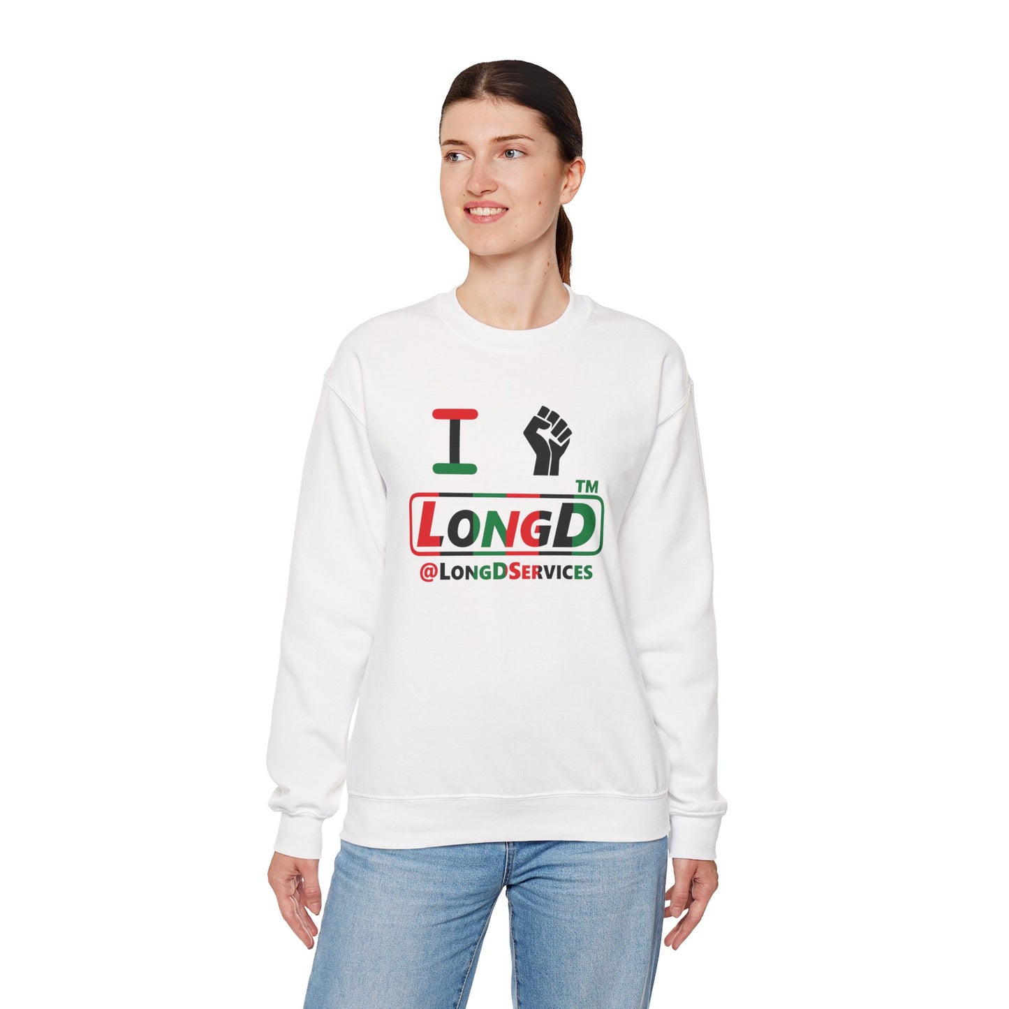 I fist LongD positive vertical 6-striped tag logo crewneck sweatshirt