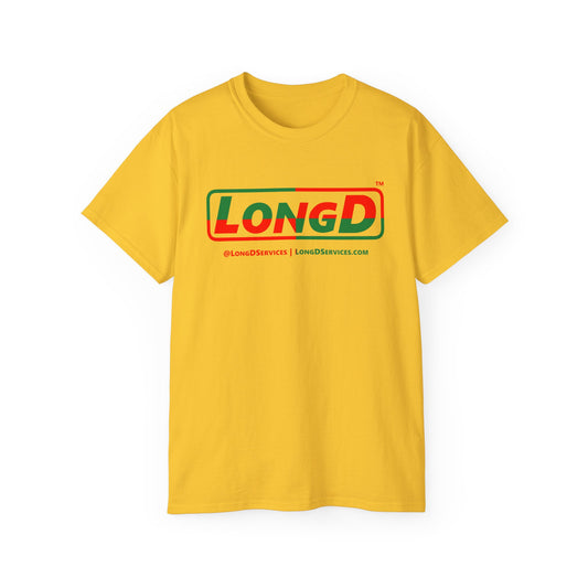 LongD Logo Cotton Tee (xmas green/red quarter split text)