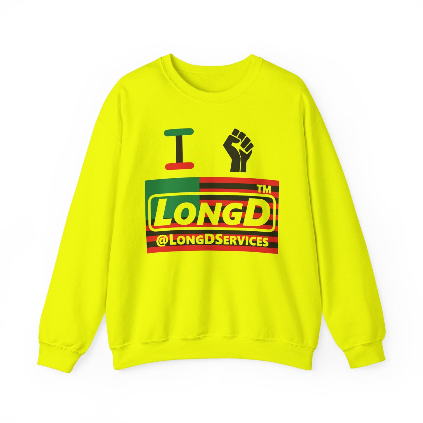I fist LongD negative flag tag logo crewneck sweatshirt