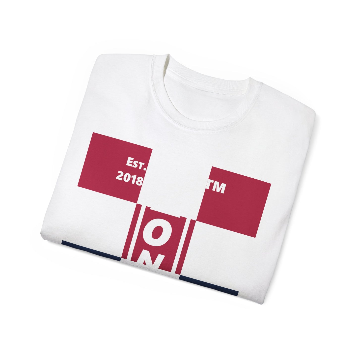 LongD cotton tee negative 4x3 Chicago upright logo (Patriotic colors)