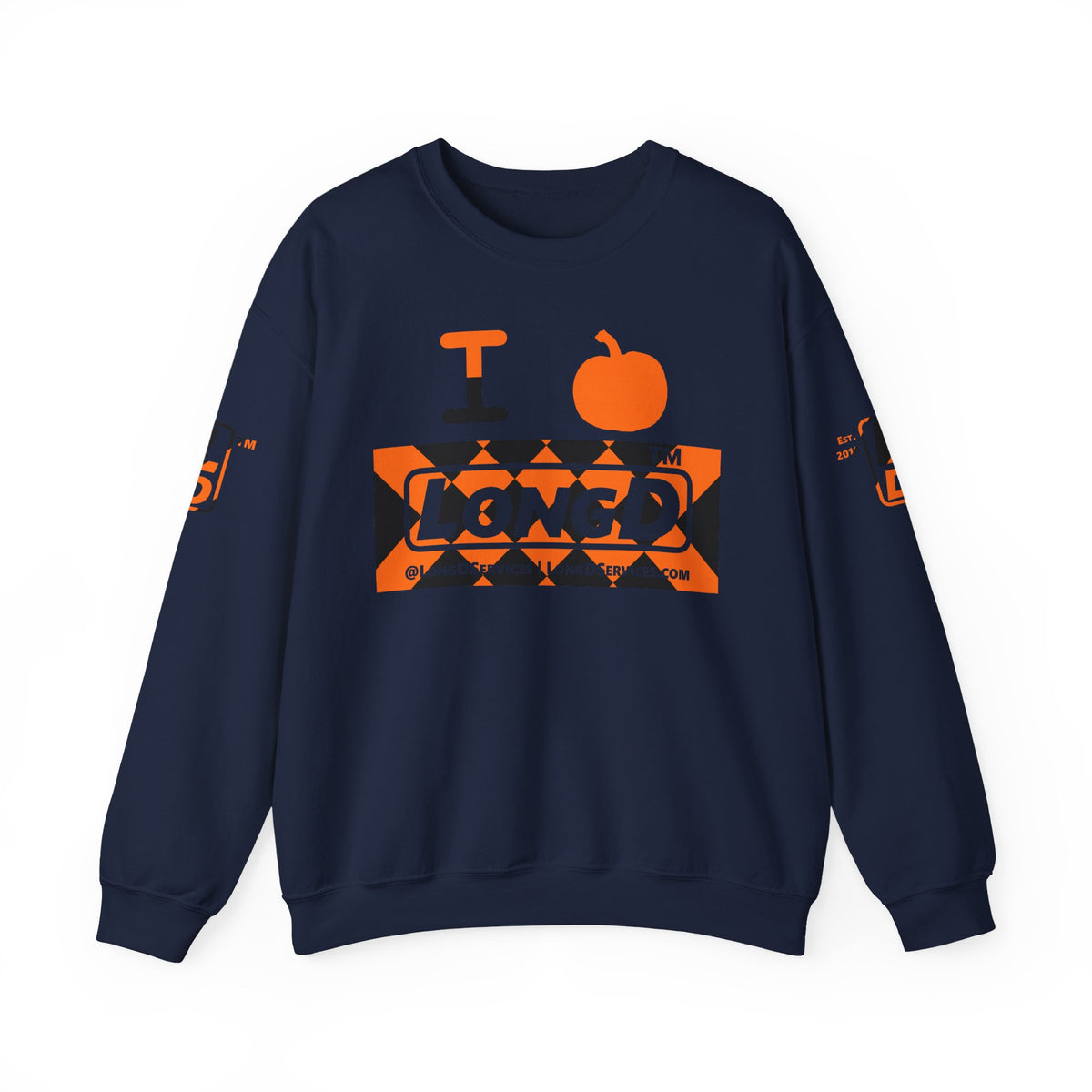 I pumpkin LongD Tag-domain negative stylized argyle 4-print logo crewneck sweatshirt