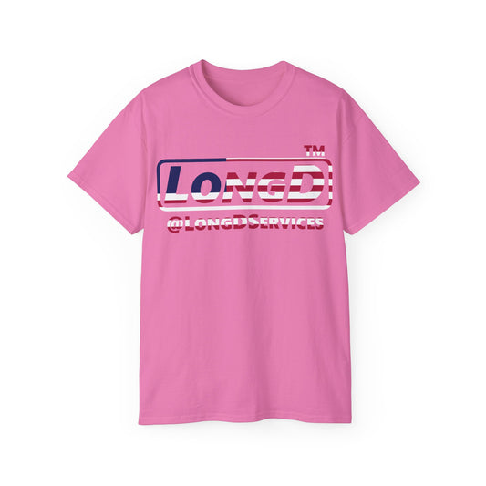 LongD positive flag tag-domain logo cotton tee (patriotic colors)