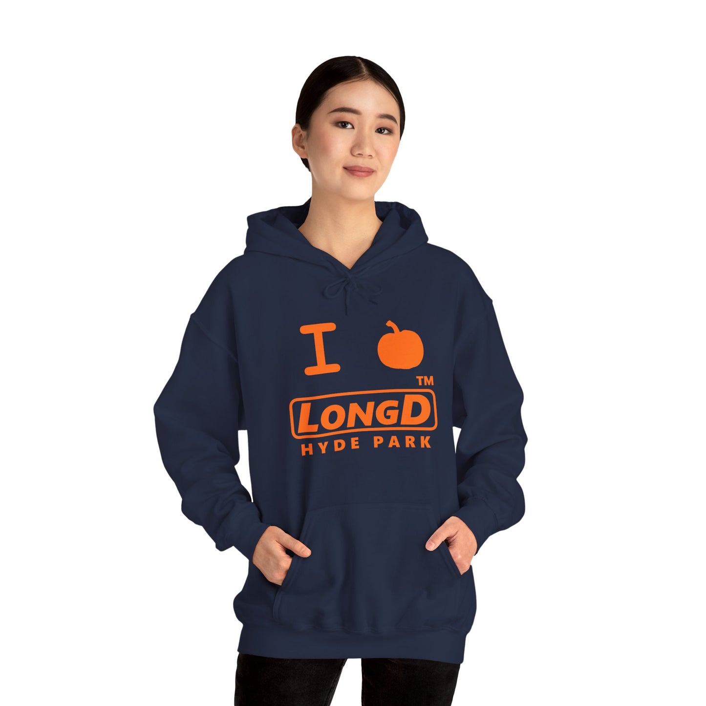 I Pumpkin LongD® Logo Hoodie orange basic Hyde Park logo