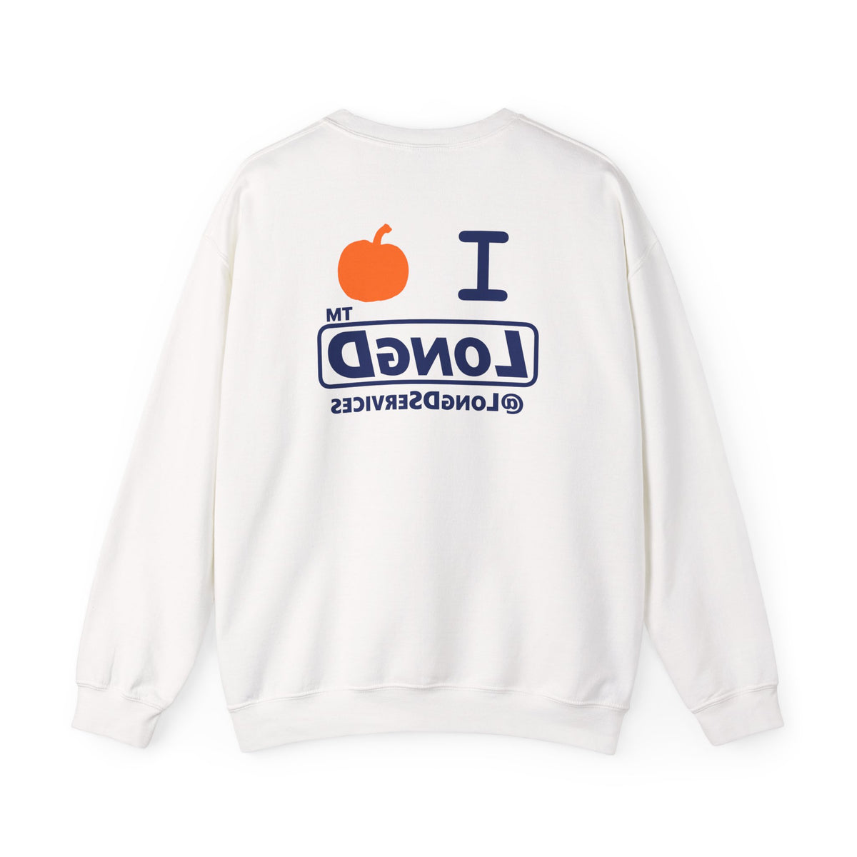I pumpkin LongD Tag positive basic Navy (002060) front-back logo crewneck sweatshirt