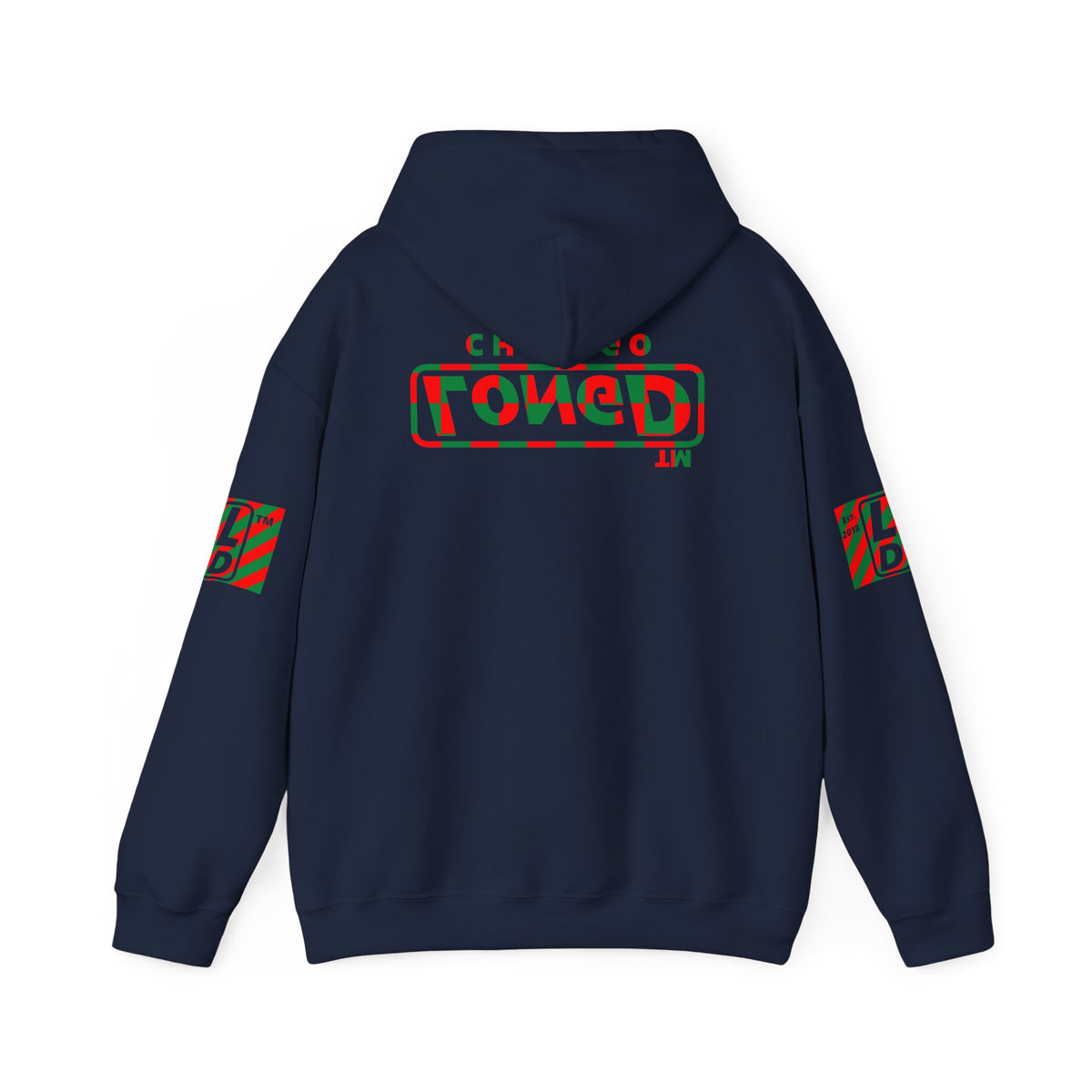 LongD Chicago positive checkered 4-print logo (Xmas colors) hoodie
