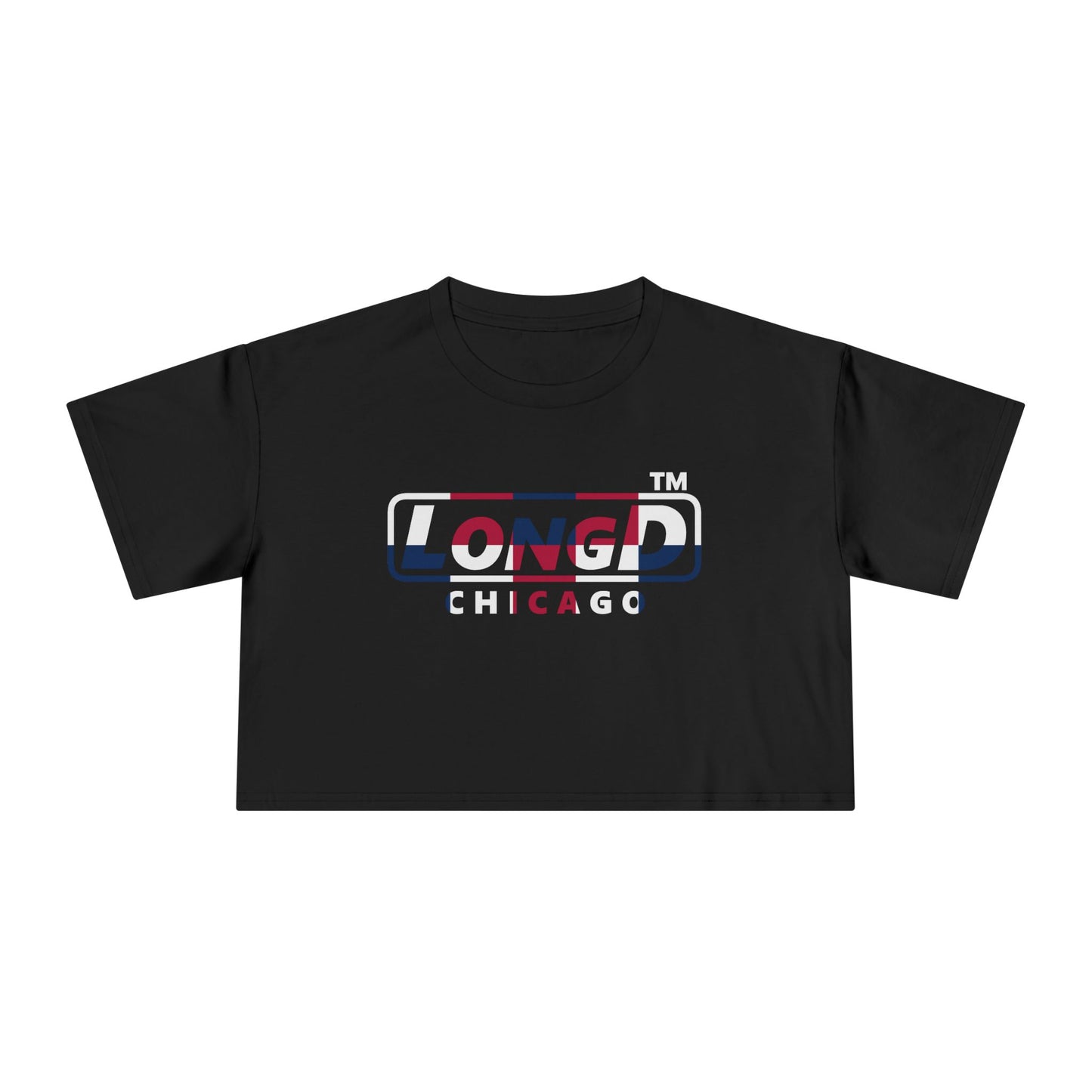 LongD positive 2x5 Chicago Logo Crop Tee (Patriotic colors)