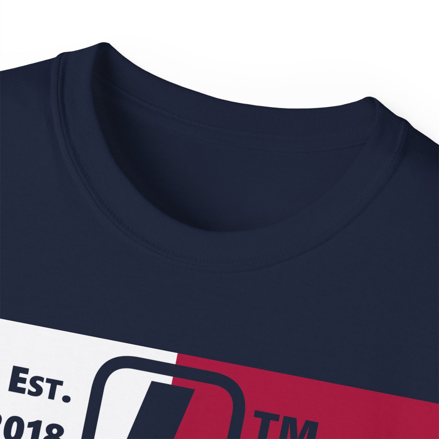 LongD cotton tee negative quarters Hyde Park upright logo (Patriotic colors)