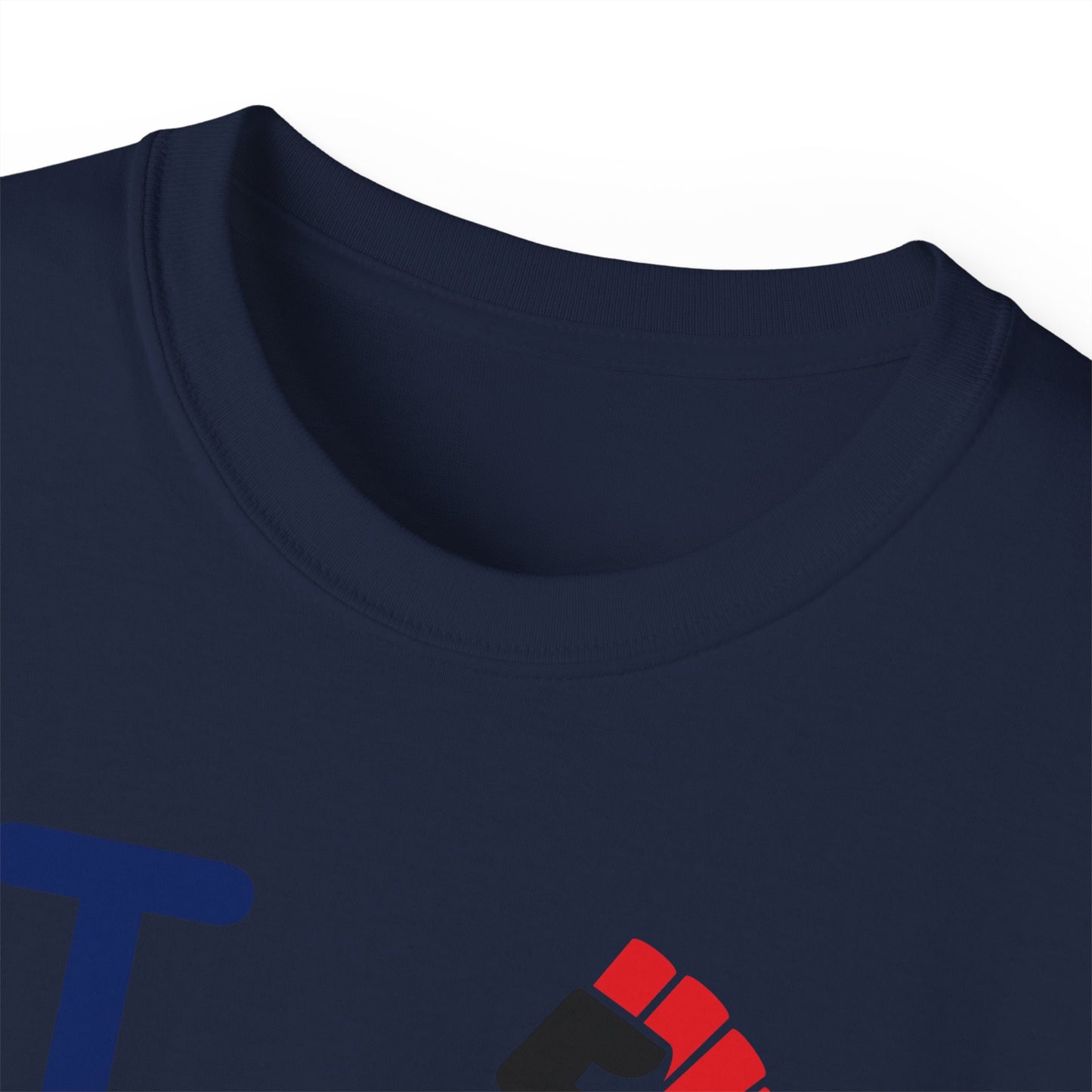 I fist LongD official Chicago logo 4-print cotton tee with multicolored fist