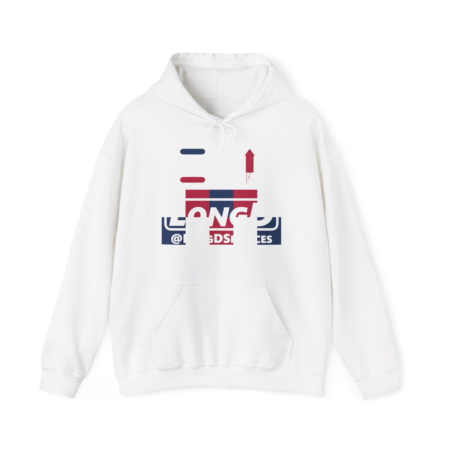 I firecracker LongD® negative 2x5 tag logo hoodie