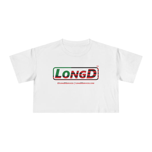 LongD Logo Women's Crop Tee (Juneteenth positive flag logo)