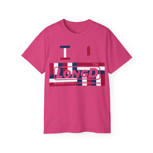 I firecracker LongD negative modified windmill tag-domain logo cotton tee