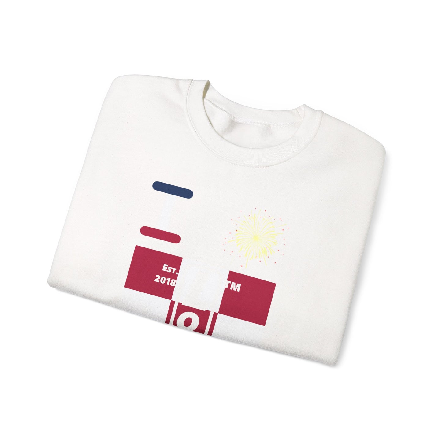 I Burst LongD negative 4x3 tag upright logo crewneck sweatshirt