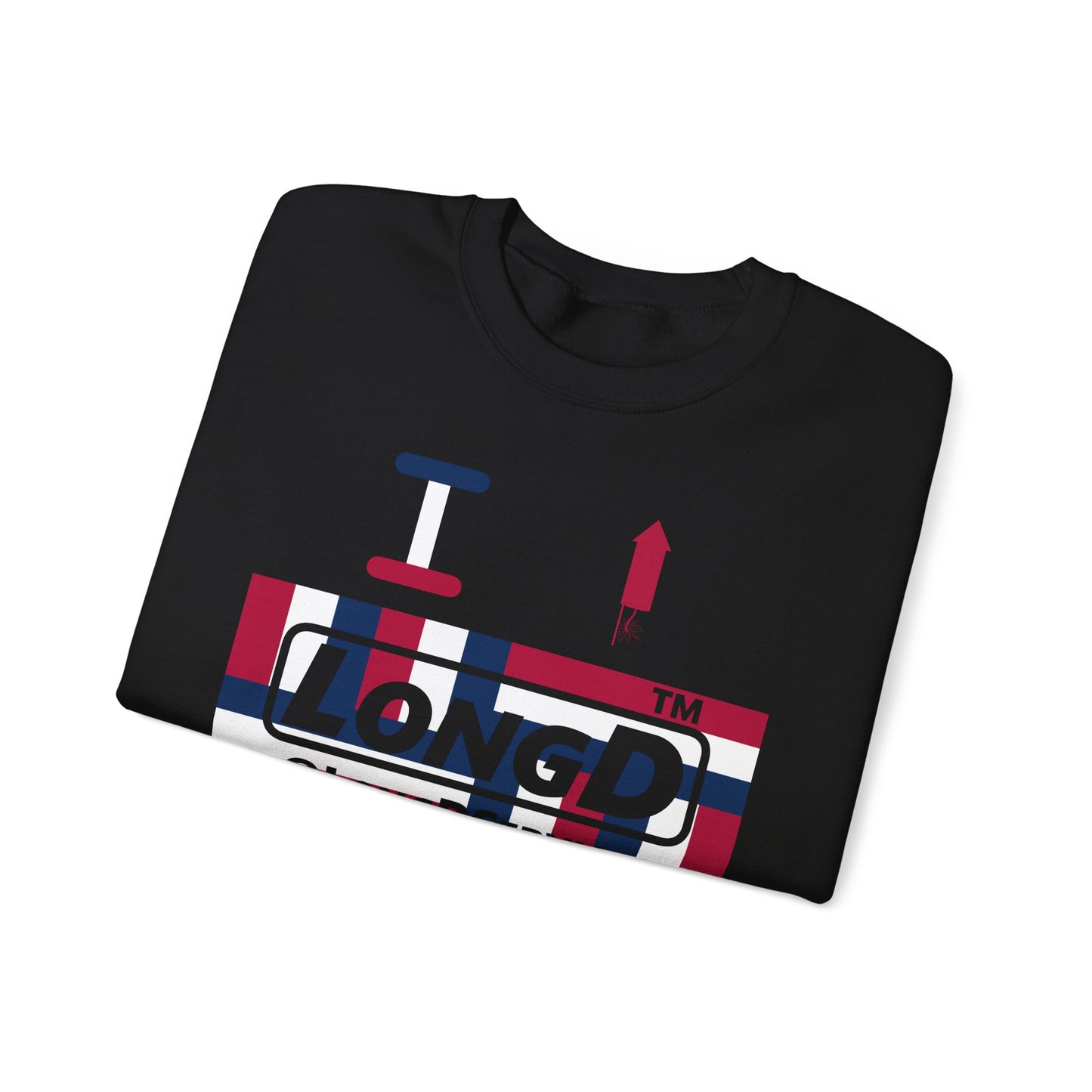 I firecracker LongD negative modified windmill tag logo crewneck sweatshirt