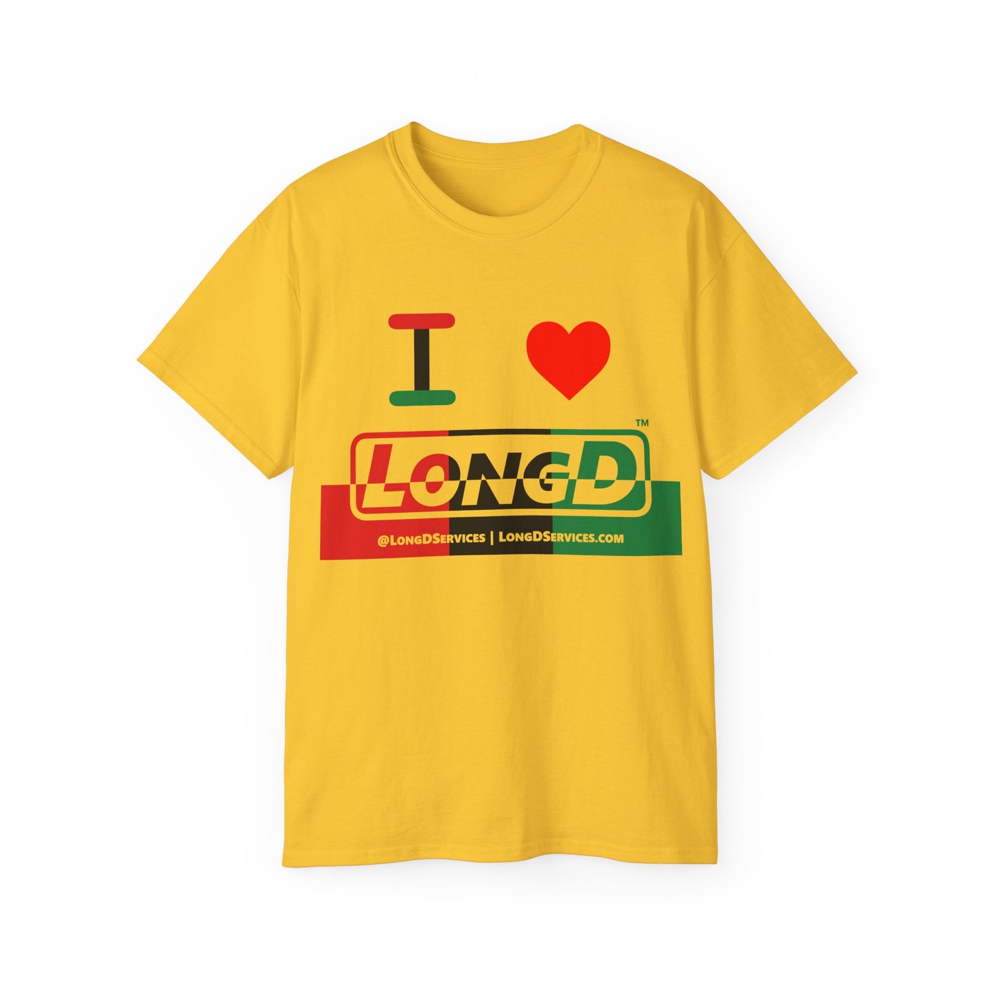 I Luv LongD® Logo Cotton Tee Juneteenth positive top negative bottom text