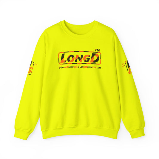 LongD Tag-domain positive 12-striped 4-print logo (Halloween colors) crewneck sweatshirt
