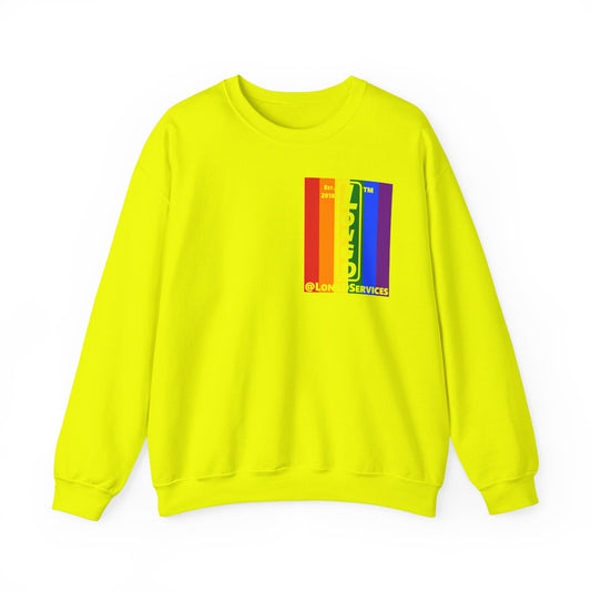 LongD negative flag single-breasted front-back tag upright logo crewneck sweatshirt (Pride colors)