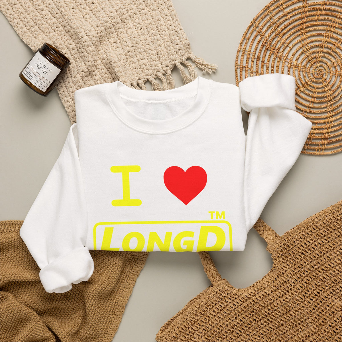I Luv LongD Tag-domain positive alternate basic logo crewneck sweatshirt