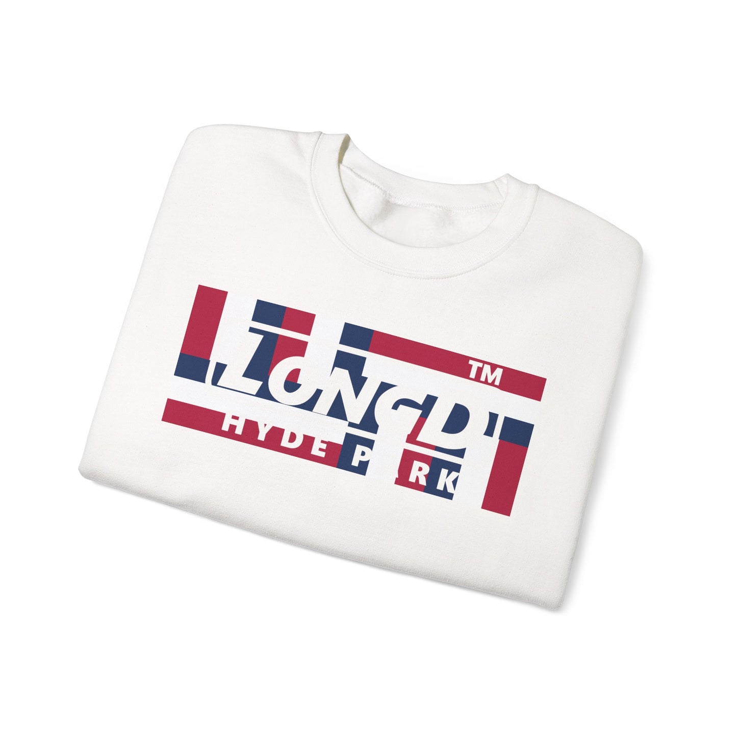 LongD negative modified windmill Hyde Park logo crewneck sweatshirt (patriotic colors)